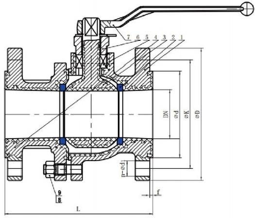 Válvula de Bola Revestida en PTFE — vista 2